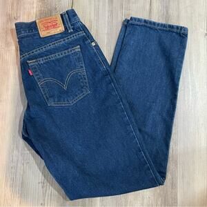 Levi's 550 Classic Relaxed Dark Wash Rigid Jeans - size 14